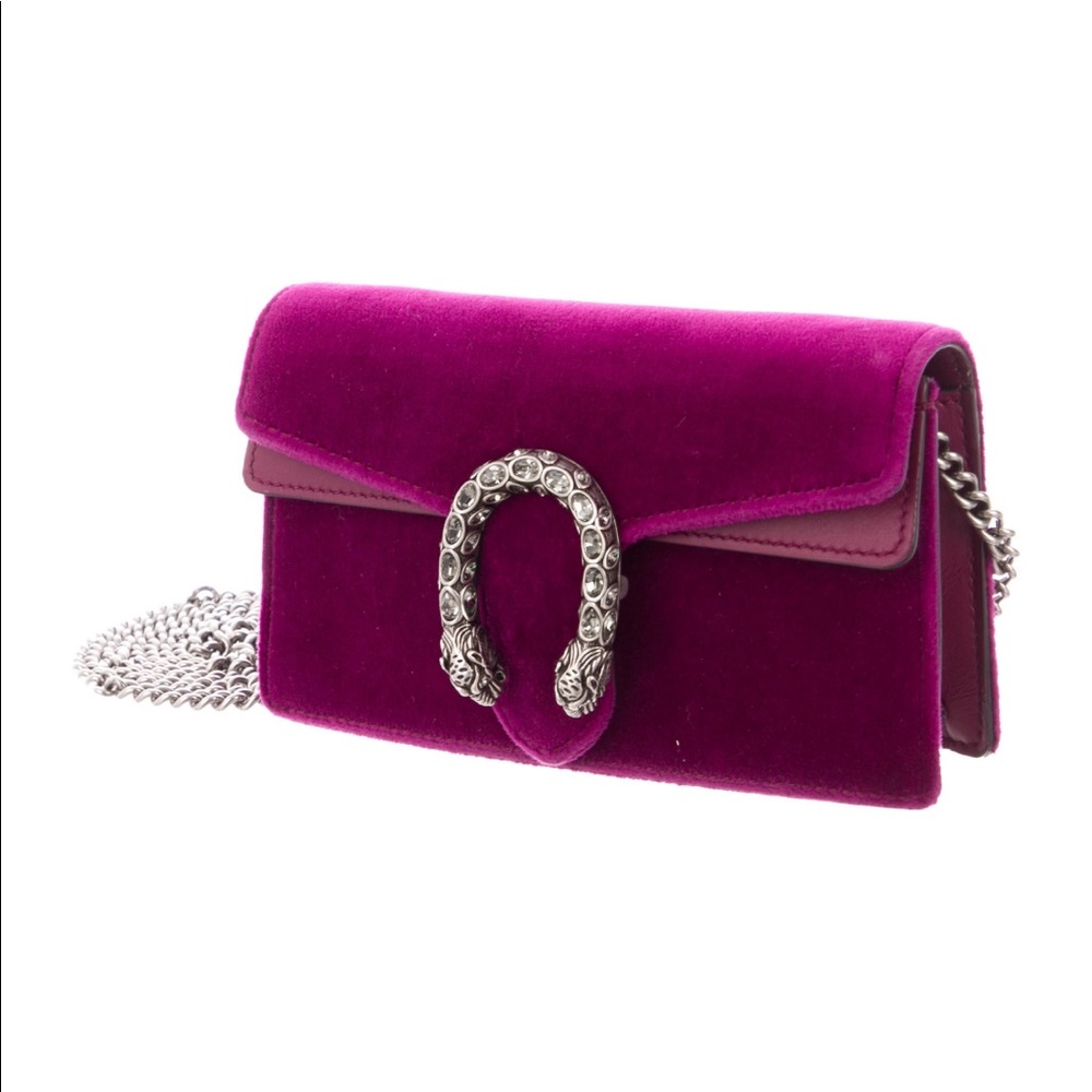 Gucci Dionysus Velvet Super Mini Bag - Fuchsia